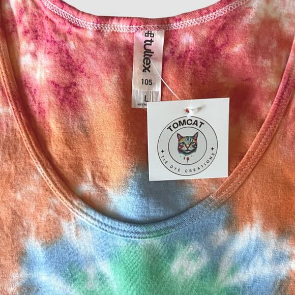 Tomcat Tie Dye Creations Men's Cat Back Design Tank Multi Color, NWT-Size Large - Picture 3 of 4